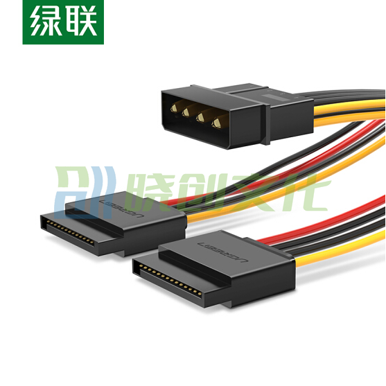 绿联     50398 黑色 0.2米 SATA4Pin转15Pin一分二电源线  货号：WY