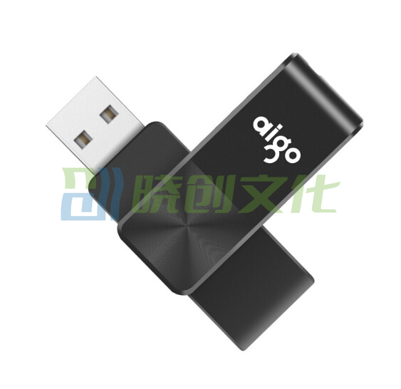 爱国者 64GB U266 USB2.0 U盘 旋转防护 黑色 CD纹防滑设计