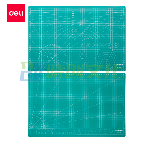 得力(deli)A3耐用PVC切割垫板桌垫 绿色78401