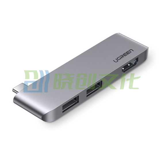 绿联 CM263 Type-C转2口   USB-C转HDMI高清转换器3.0HUB分线器集线器 60567  货号：WY