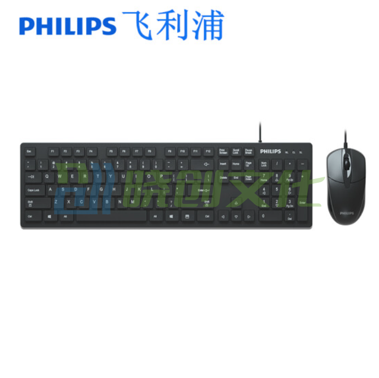 飞利浦/Philips SPT6205 有线键盘/办公键鼠套装 黑色