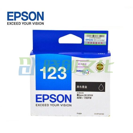 EPSON 爱普生T1231 黑色墨盒大容量meOffice80W/700fw DD