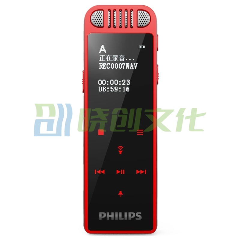 飞利浦（PHILIPS）VTR8060 16GB 会议 学习记录 WIFI 语音转文本 APP文件传输分享 智能数字降噪录音笔 红色