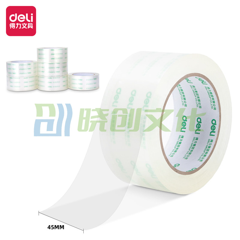 得力30175封箱胶带45mm*100y*50um(6卷/筒)(高透)