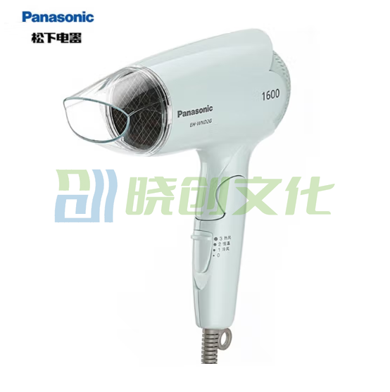 松下（Panasonic）电吹风机大功率1600W 高速大风力速干折叠便携 吹发护发电吹风筒 EH-WND2G  货号：JC